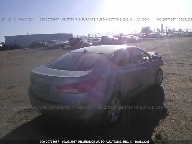 KMHDH4AE5DU610644 - 2013 HYUNDAI ELANTRA GLS/LIMITED SILVER photo 4