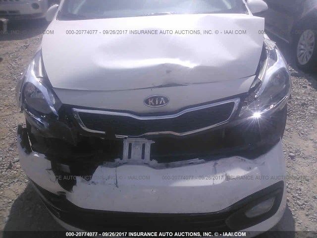 KNADN4A38C6054339 - 2012 KIA RIO EX/SX WHITE photo 6