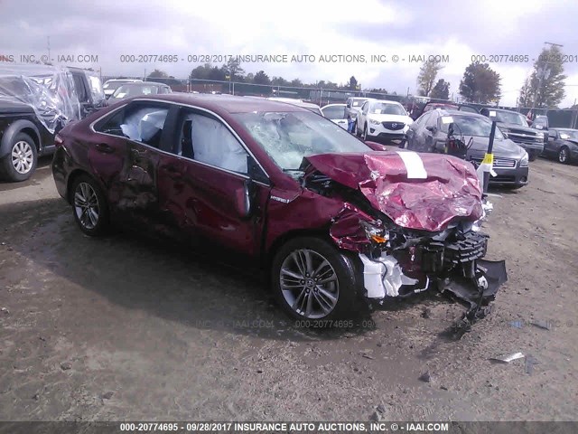 4T1BD1FK9GU184672 - 2016 TOYOTA CAMRY HYBRID/LE/XLE/SE MAROON photo 1