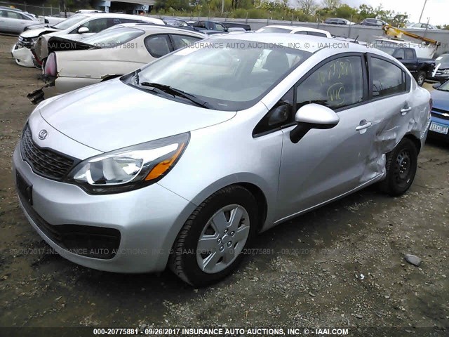 KNADM4A39C6087109 - 2012 KIA RIO LX SILVER photo 2