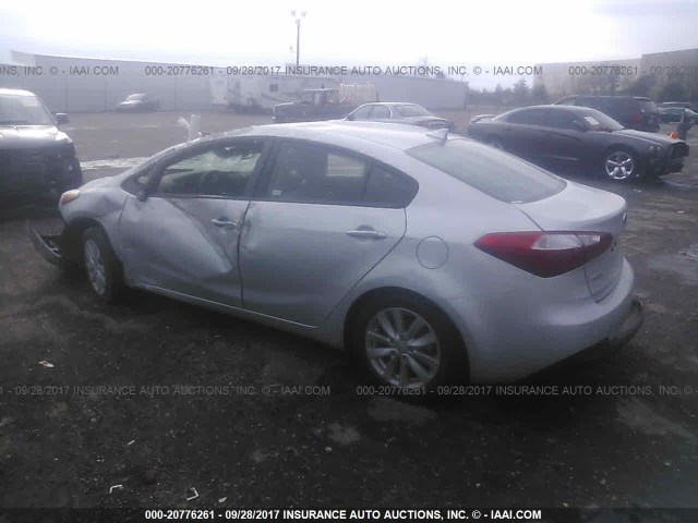 KNAFX4A61G5558191 - 2016 KIA FORTE LX SILVER photo 3