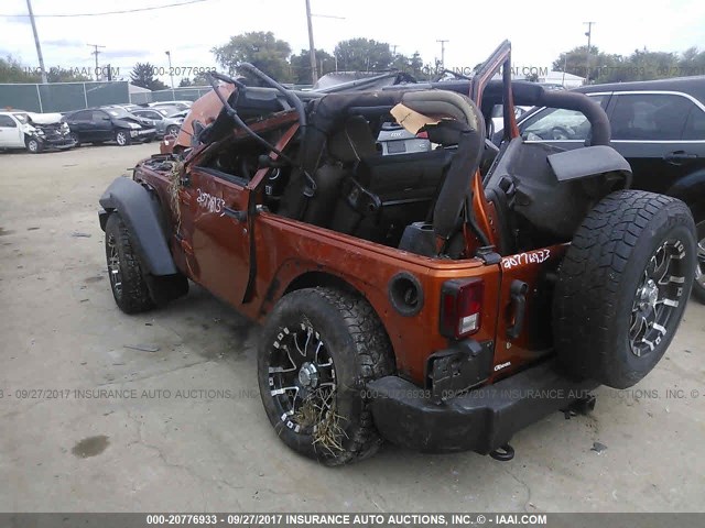 1J4AA2D18BL505845 - 2011 JEEP WRANGLER SPORT ORANGE photo 3