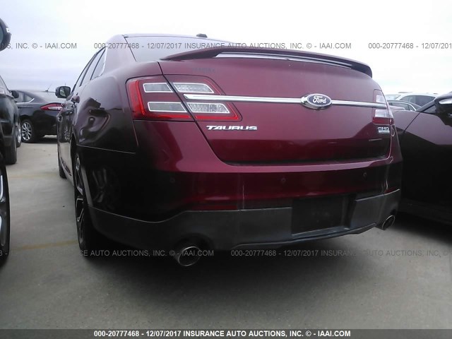 1FAHP2KT1DG122743 - 2013 FORD TAURUS SHO RED photo 3