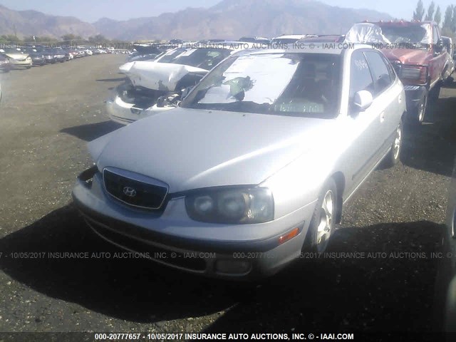 KMHDN55DX2U071452 - 2002 HYUNDAI ELANTRA GLS/GT SILVER photo 2