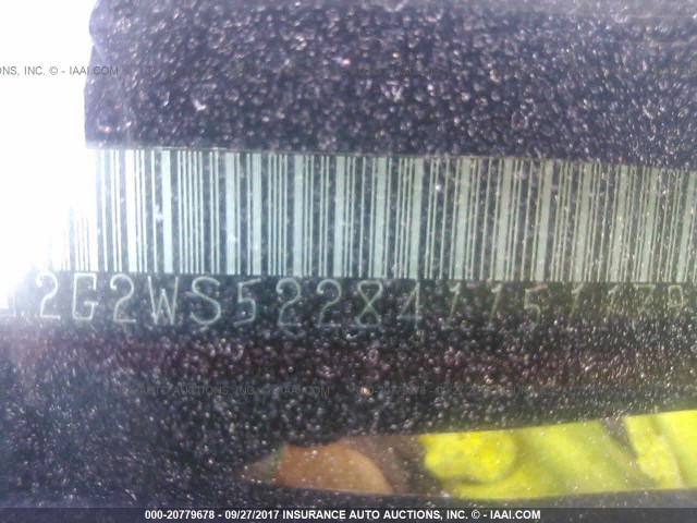 2G2WS522841151179 - 2004 PONTIAC GRAND PRIX GT2 მუქწითელი ფოტო 9