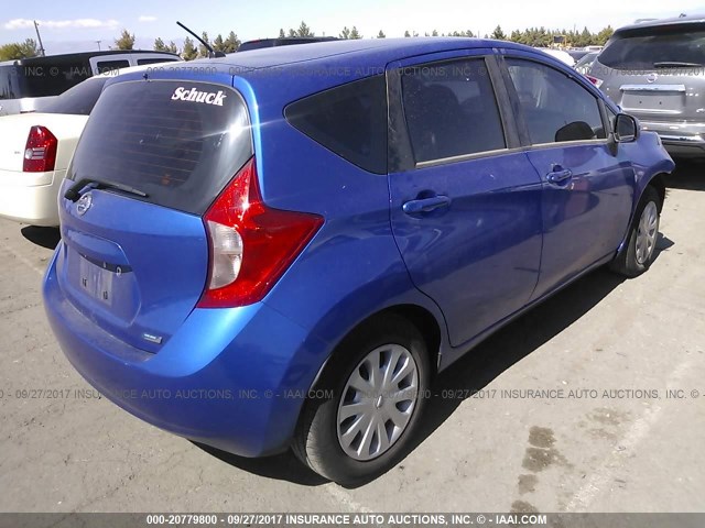 3N1CE2CP3EL402952 - 2014 NISSAN VERSA NOTE S/S PLUS/SV/SL BLUE photo 4