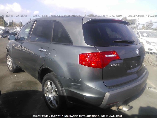 2HNYD28317H520502 - 2007 ACURA MDX TECHNOLOGY GRAY photo 3