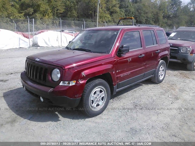 1C4NJPBA1CD632164 - 2012 JEEP PATRIOT SPORT BURGUNDY photo 2