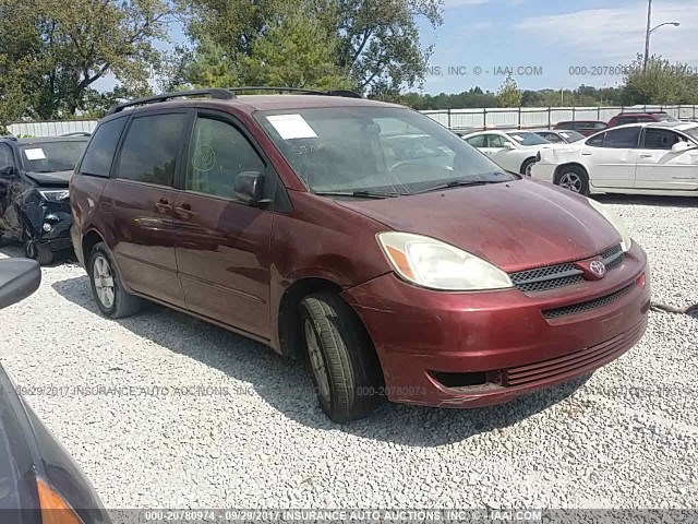 5TDZA23C04S009578 - 2004 TOYOTA SIENNA CE/LE MAROON photo 1