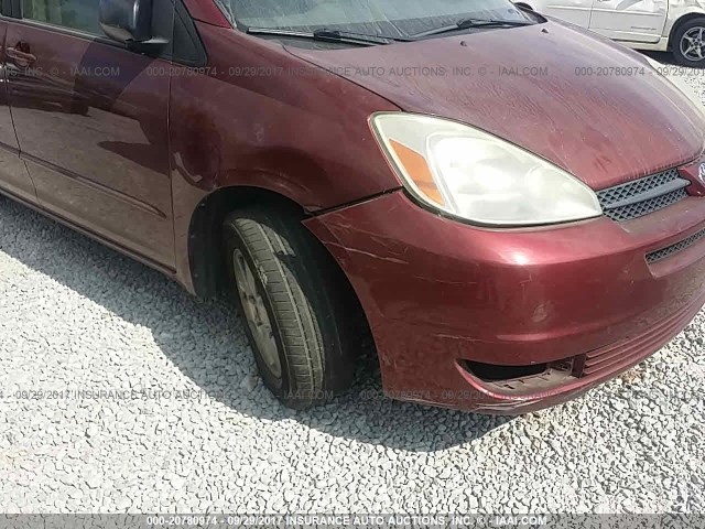 5TDZA23C04S009578 - 2004 TOYOTA SIENNA CE/LE MAROON photo 6