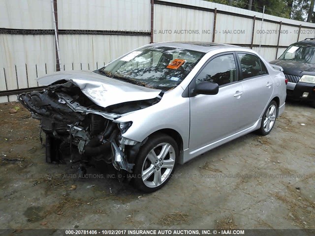 5YFBU4EE6DP165913 - 2013 TOYOTA COROLLA S/LE SILVER photo 2