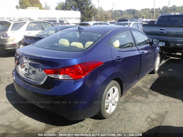 5NPDH4AE7DH442892 - 2013 HYUNDAI ELANTRA GLS/LIMITED BLUE photo 4