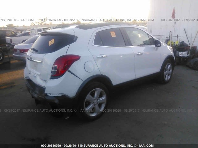 KL4CJFSB5GB738607 - 2016 BUICK ENCORE CONVENIENCE WHITE photo 4