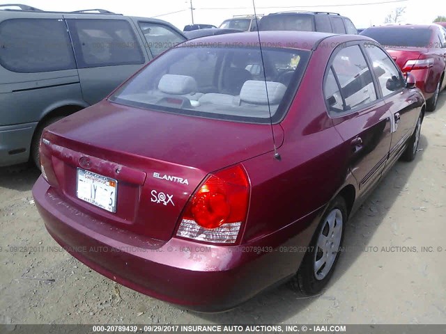 KMHDN46D05U068945 - 2005 HYUNDAI ELANTRA GLS/GT RED photo 4