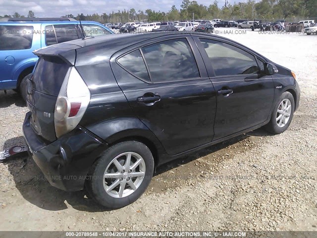 JTDKDTB33C1525039 - 2012 TOYOTA PRIUS C BLACK photo 4