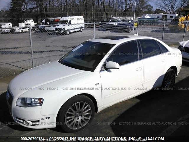 WAUDF78E76A111444 - 2006 AUDI A4 2.0T QUATTRO WHITE photo 2