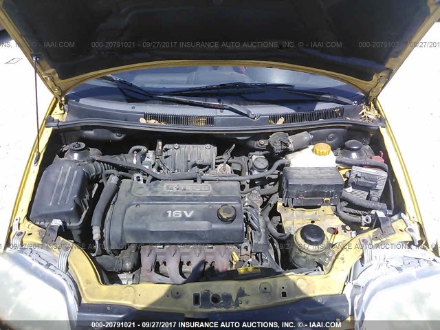 KL1TD66647B735392 - 2007 CHEVROLET AVEO LS YELLOW photo 10