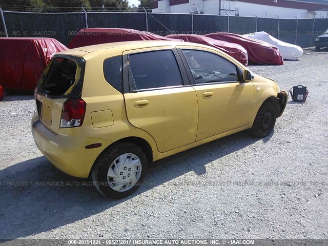 KL1TD66647B735392 - 2007 CHEVROLET AVEO LS YELLOW photo 4