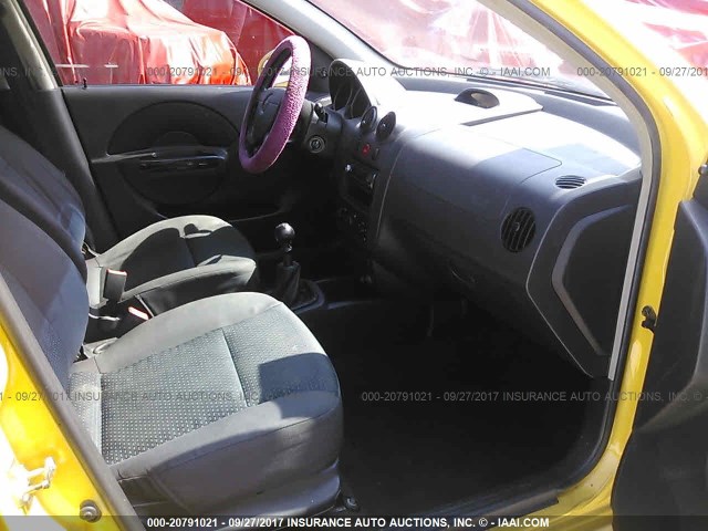 KL1TD66647B735392 - 2007 CHEVROLET AVEO LS YELLOW photo 5