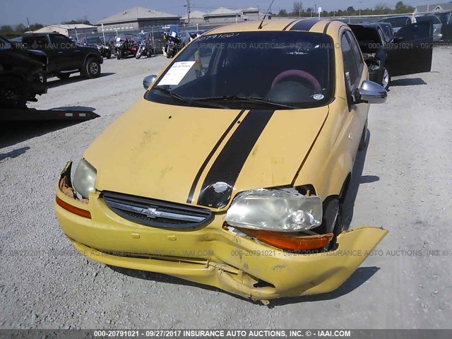 KL1TD66647B735392 - 2007 CHEVROLET AVEO LS YELLOW photo 6