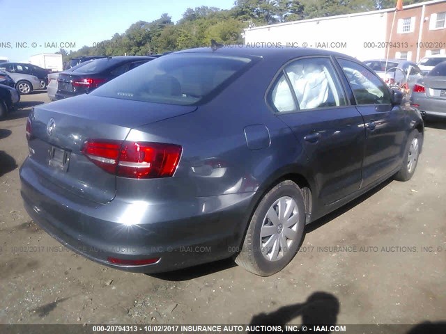 3VW1K7AJ7FM344586 - 2015 VOLKSWAGEN JETTA S 灰色 照片 4