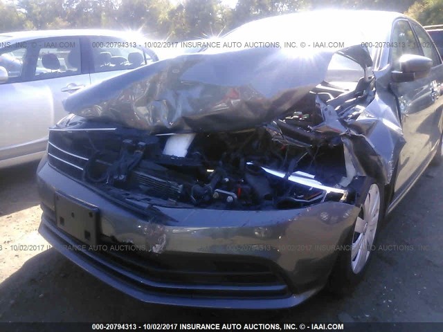 3VW1K7AJ7FM344586 - 2015 VOLKSWAGEN JETTA S 灰色 照片 6