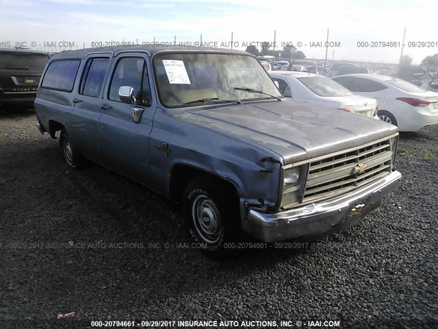 1GNER16K3HF161145 - 1987 CHEVROLET SUBURBAN R1 BLUE photo 1