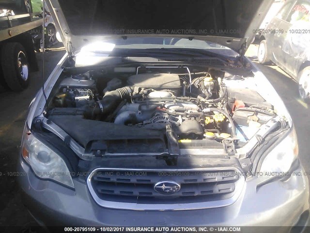 4S4BP62C767327537 - 2006 SUBARU LEGACY OUTBACK 2.5I LIMITED SILVER photo 10