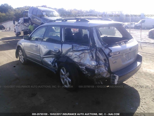 4S4BP62C767327537 - 2006 SUBARU LEGACY OUTBACK 2.5I LIMITED SILVER photo 3