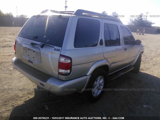 JN8DR09Y02W740815 - 2002 NISSAN PATHFINDER LE/SE GRAY photo 4