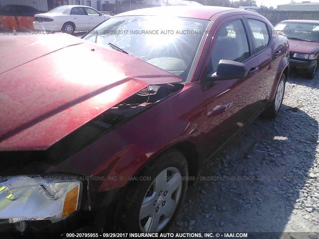 1B3LC46B59N509684 - 2009 DODGE AVENGER SE/SXT RED photo 2