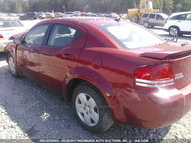 1B3LC46B59N509684 - 2009 DODGE AVENGER SE/SXT RED photo 3