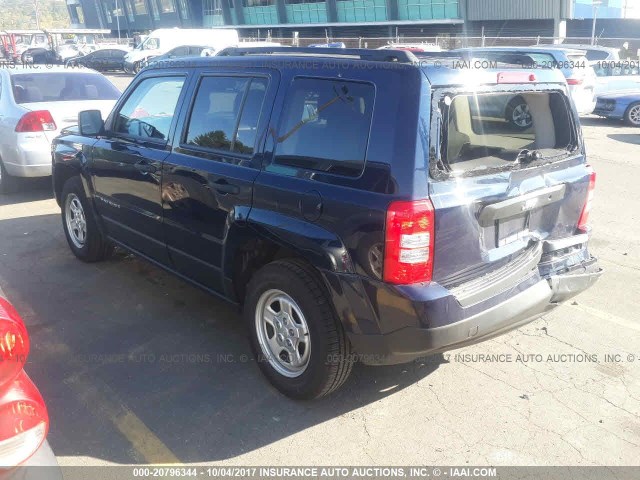 1C4NJPBA6GD705762 - 2016 JEEP PATRIOT SPORT BLUE photo 3