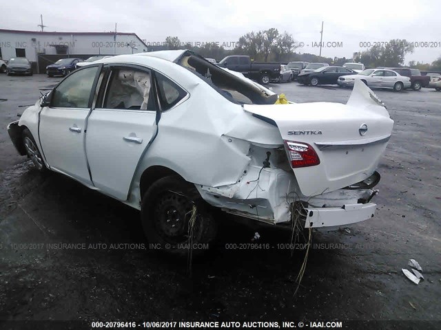 3N1AB7APXEY327959 - 2014 NISSAN SENTRA S/SV/SR/SL WHITE photo 3