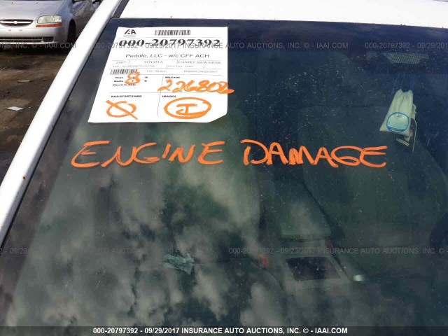 4T1BE46K77U515750 - 2007 TOYOTA CAMRY NEW GENERAT CE/LE/XLE/SE WHITE photo 6