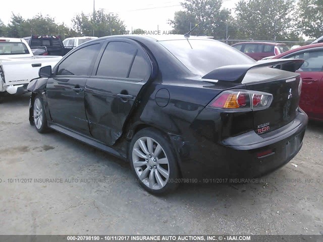 JA32U8FW3AU024180 - 2010 MITSUBISHI LANCER GTS BLACK photo 3