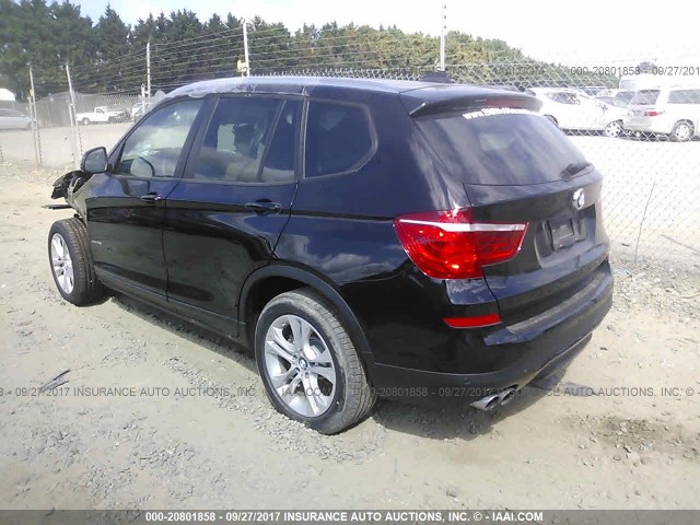 5UXWX7C57H0U42595 - 2017 BMW X3 XDRIVE35I BLACK photo 3