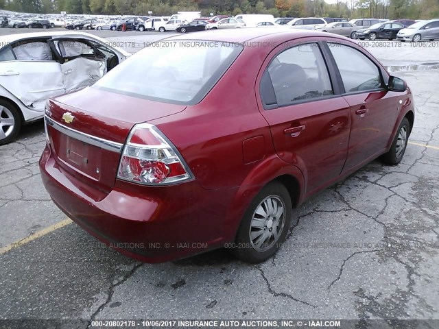 KL1TD566X7B147765 - 2007 CHEVROLET AVEO LS RED photo 4