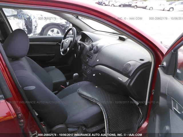 KL1TD566X7B147765 - 2007 CHEVROLET AVEO LS RED photo 5