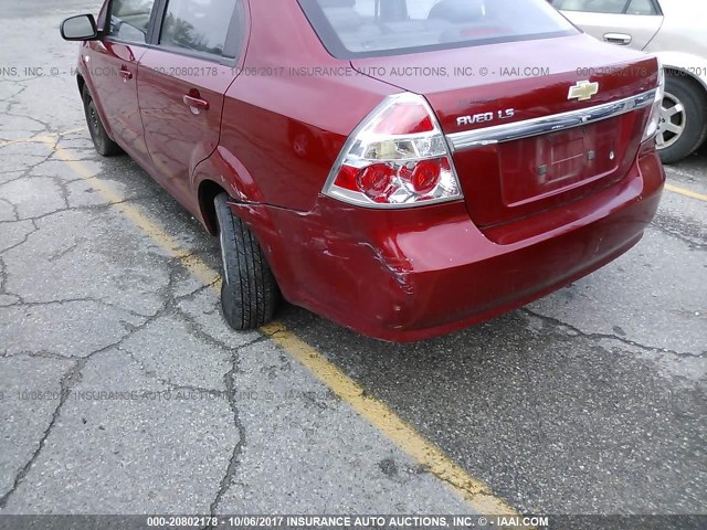 KL1TD566X7B147765 - 2007 CHEVROLET AVEO LS RED photo 6