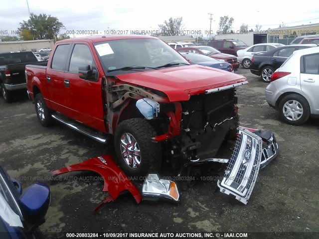 1FTFW1EF0DFB81535 - 2013 FORD F150 SUPERCREW RED photo 1