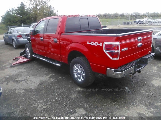 1FTFW1EF0DFB81535 - 2013 FORD F150 SUPERCREW RED photo 3