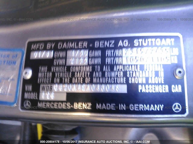 WDBCB20A4EA048046 - 1984 MERCEDES-BENZ 300 SD GRAY photo 9