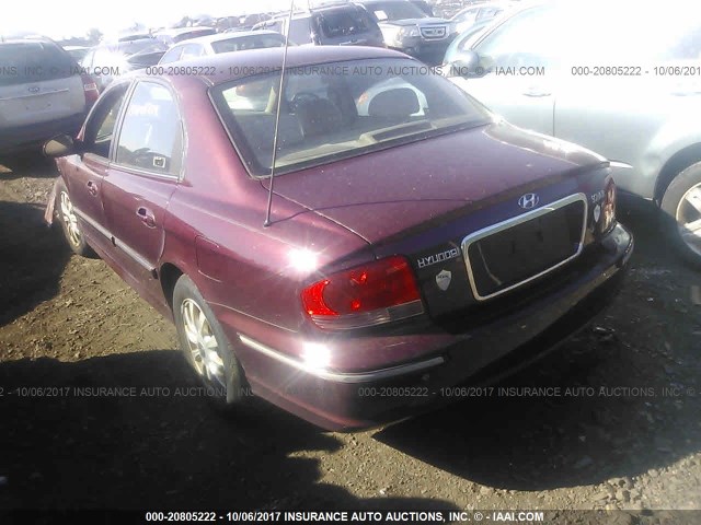 KMHWF35H85A097387 - 2005 HYUNDAI SONATA GLS/LX MAROON photo 3