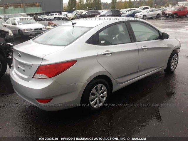 KMHCT4AE6HU207613 - 2017 HYUNDAI ACCENT SE SILVER photo 4