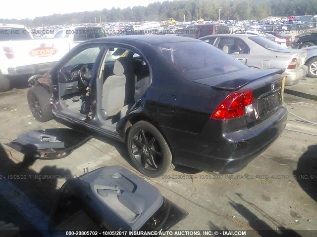 1HGES16355L014524 - 2005 HONDA CIVIC DX VP BLACK photo 3