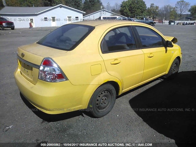 KL1TD56667B058615 - 2007 CHEVROLET AVEO LS YELLOW photo 4