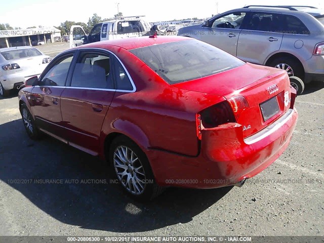 WAUAF78E68A166621 - 2008 AUDI A4 2.0T RED photo 3