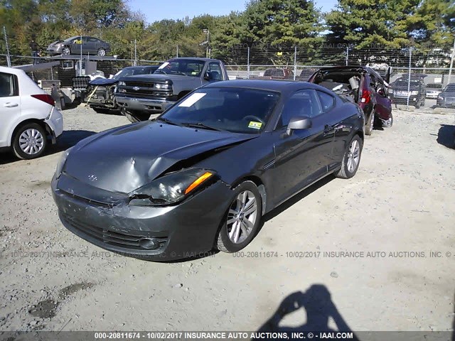 KMHHM66D77U252802 - 2007 HYUNDAI TIBURON GS GRAY photo 2