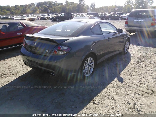 KMHHM66D77U252802 - 2007 HYUNDAI TIBURON GS GRAY photo 4